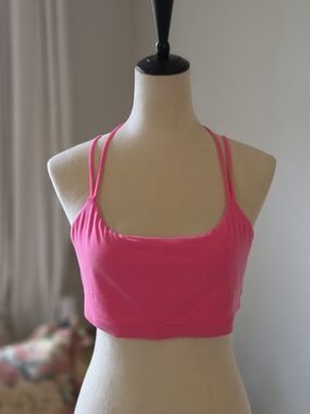 GAP Double-Strap Neon Pink Crop Bralette